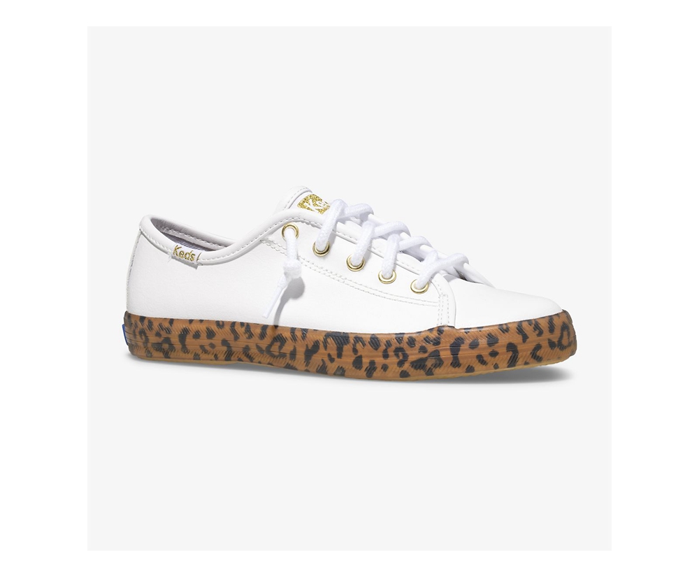 Keds Sneakers White - Kickstart Leopard Foxing - Kids KJMDSO-134